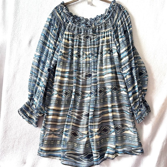 vintage collection Dresses & Skirts - Vintage Collection‎ XL Tunic Top Dress Blue Southwestern Aztec